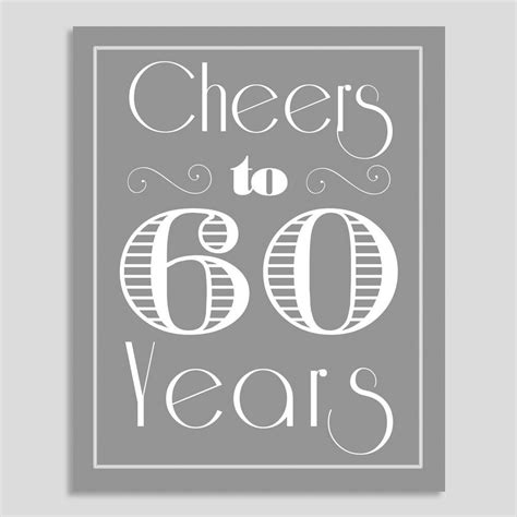 Cheers To 60 Years Printable